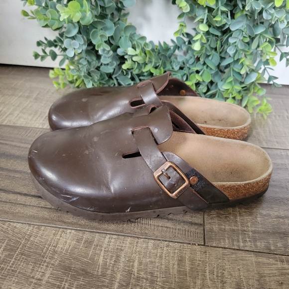 Kids Birkenstock Boston Brown Oiled Leather Clogs Size EU 34 US 3 - Picture 1 of 9